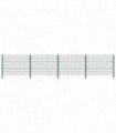 Fence Panel with Posts Iron 6.8x1.2 m Green