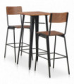 3 Piece Bar Set Steel Brown Black