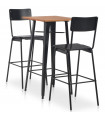 3 Piece Bar Set Steel Black