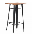 Bar Table Black 60x60x108 cm Solid Pine Wood Steel