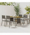 5 Piece Outdoor Dining Set Poly Rattan Grey
