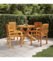 5 Piece Garden Dining Set Solid Wood Teak