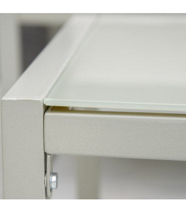 4-Seater Patio Wicker Sofa, Metal Frame PE Rattan Tempered Glass Table Grey