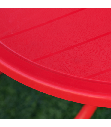 Kids Folding Picnic Table Chair Set Ladybug Pattern Outdoor