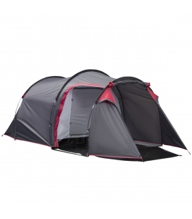 3 Man Camping Tent w/ 2 Rooms Porch Vents Rainfly Weather-Resistant Outsunny