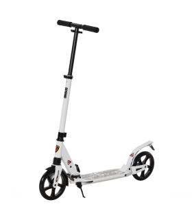 Kick Scooter Folding 2 Big Wheels Adjustable  Adult Teens For 14 White HOMCOM