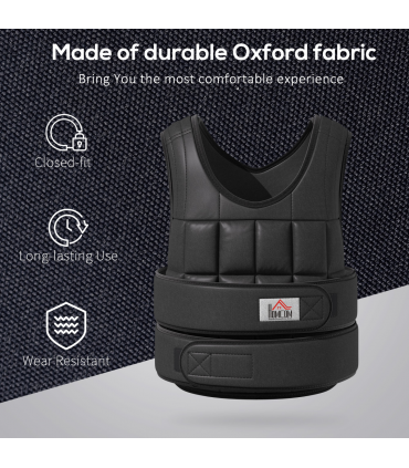 20KGS Adjustable Weight Vest Running Gym Training Weight Loss HOMCOM