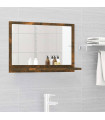 Bathroom Mirror Smoked Oak 60x10.5x37 cm Engineered Wood