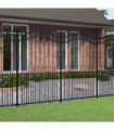 Garden Fence with Spear Top Black 222 cm Powder-coated Steel