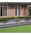 Garden Fence with Spear Top Black 115 cm Powder-coated Steel