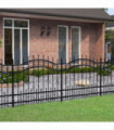Garden Fence with Spear Top Black 140 cm Powder-coated Steel
