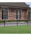 Garden Fence with Spear Top Black 140 cm Powder-coated Steel