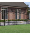 Garden Fence with Spear Top Black 165 cm Powder-coated Steel