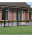 Garden Fence with Spear Top Black 190 cm Powder-coated Steel