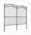 Garden Fence with Spear Top Black 222 cm Powder-coated Steel
