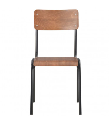 Dining Chairs 2 pcs Brown Solid Plywood Steel