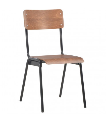Dining Chairs 2 pcs Brown Solid Plywood Steel