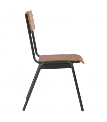 Dining Chairs 2 pcs Brown Solid Plywood Steel