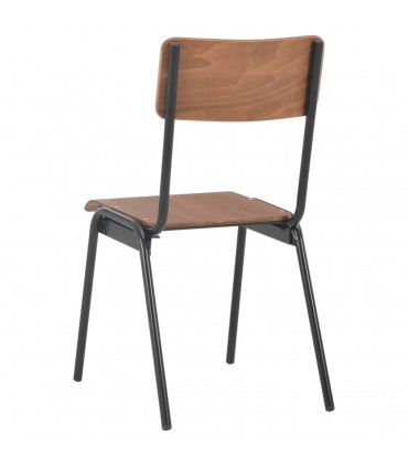 Dining Chairs 2 pcs Brown Solid Plywood Steel