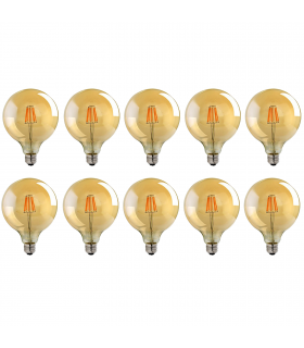 LED Dimmable Bulb 10 Pack E27 Vintage Amber Glass Warm white 2700K 8W 800lm