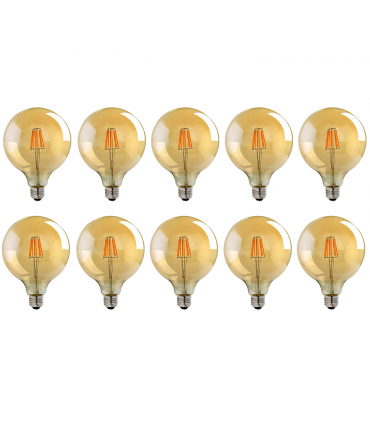 LED Dimmable Bulb 10 Pack E27 Vintage Amber Glass Warm white 2700K 8W 800lm