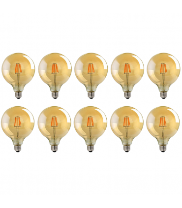 LED Dimmable Bulb 10 Pack E27 Vintage Amber Glass Warm white 2700K 8W 800lm