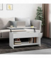 809647 Coffee Table White 102x50x52,5 cm Engineered Wood