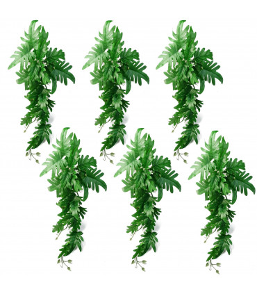 6 x 50cm Artificial Trailing Philodendron Large Leaf Plant