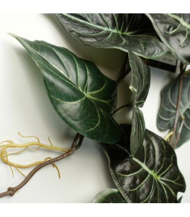 120cm Artificial Trailing Hanging Plant Realistic Alocasia Dragon Scale Dark