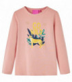 Kids' T-shirt with Long Sleeves Light Pink 140