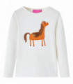 Kids' T-shirt with Long Sleeves Ecru 104