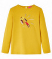 Kids' T-shirt with Long Sleeves Dark Ochre 92