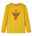 Kids' T-shirt with Long Sleeves Dark Ochre 128