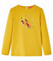 Kids' T-shirt with Long Sleeves Dark Ochre 140