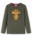 Kids' T-shirt with Long Sleeves Khaki 104