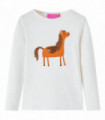Kids' T-shirt with Long Sleeves Ecru 92