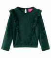 Kids' Blouse with Ruffles Dark Green 116
