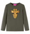 Kids' T-shirt with Long Sleeves Khaki 116