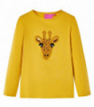 Kids' T-shirt with Long Sleeves Dark Ochre 92