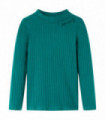 Kids' T-shirt with Long Sleeves Rib-knit Dark Green 92