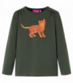 Kids' T-shirt with Long Sleeves Khaki 140