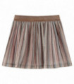 Kids' Pleated Skirt with Glitters Brown and Pink 140