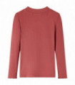 Kids' T-shirt with Long Sleeves Mock Turtleneck Burnt Red 140
