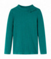 Kids' T-shirt with Long Sleeves Rib-knit Dark Green 104