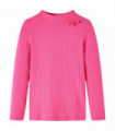 Kids' T-shirt with Long Sleeves Rib-knit Bright Pink 104