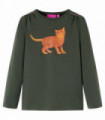 Kids' T-shirt with Long Sleeves Khaki 92