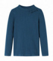 Kids' T-shirt with Long Sleeves Rib-knit Navy Blue 104