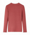 Kids' T-shirt with Long Sleeves Mock Turtleneck Burnt Red 128
