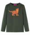 Kids' T-shirt with Long Sleeves Khaki 116
