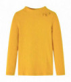Kids' T-shirt with Long Sleeves Rib-knit Dark Ochre 116